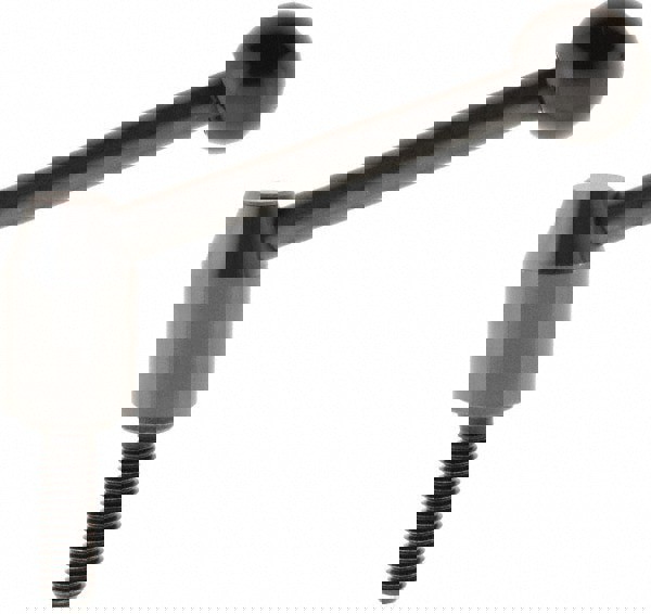 Threaded Stud Adjustable Clamping Handle: M10 x 1.50 Thread, 16 mm Hub Dia, Steel, Black